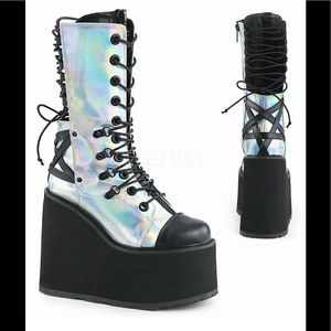 Demonia Women's Swing-120 Holographic Wedge Boot